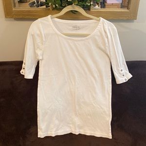 J Crew Perfect Fit Boat Neck Top with buttons